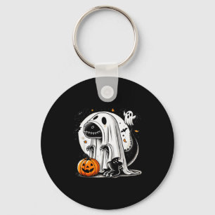 Funny T-rex Ghost Dinosaur Halloween Costume Tyran Keychain
