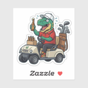 Funny T-Rex Golf Vinyl Sticker - Custom Dinosaur