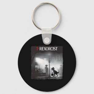 Funny T-rex Horror Parody Dinosaur Halloween Retro Keychain
