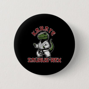 Funny T-rex Karate Dino Martial Arts Children 2 Inch Round Button