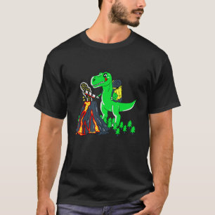 Funny T-Rex Roast Marshmallow Illustration Graphic T-Shirt