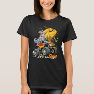 Funny T Rex Saurus Riding Monster Truck Happy Hall T-Shirt