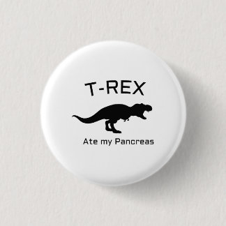 Funny T-Rex Type 1 Diabetes Funny T1D Diabetic 1 Inch Round Button