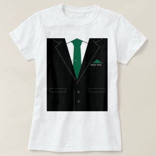 Funny T-Shirt Black Suit and Tie Custom Text Name