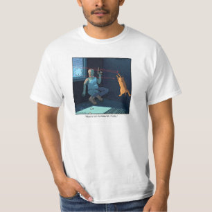 Funny T-Shirt Cartoon about Cat and Laser