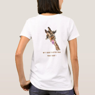 Funny T-Shirt Gift Playful Giraffe - Your Text