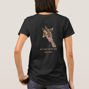 Funny T-Shirt Playful Giraffe - Custom Text