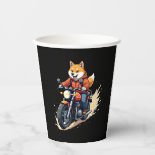 Funny T-Shirt, Shiba Inu, Motorcycle, Dog, Puppet, Paper Cups