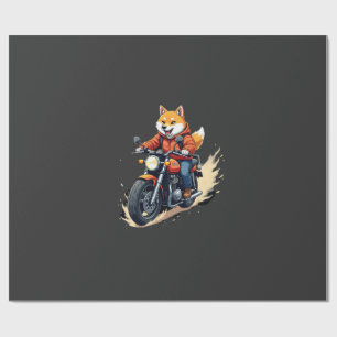 Funny T-Shirt, Shiba Inu, Motorcycle, Dog, Puppet, Wrapping Paper