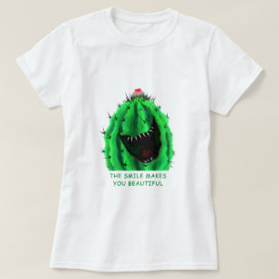 Funny T-Shirt with Happy Cactus - Custom Text