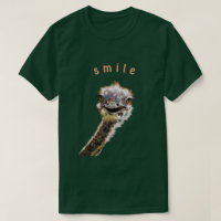 Funny T-Shirt with Happy Ostrich - Custom Text