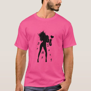 Funny T-shirt with Jazz Saxophone Girl - Your Text