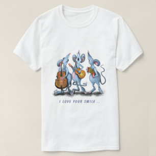 Funny T-Shirt with Mouse Music Band - Custom Text