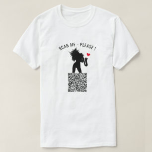 Funny T-Shirt with QR Code Scan Info and Saxo Girl