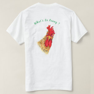 Funny T-Shirt with Surprised Rooster - Custom Text