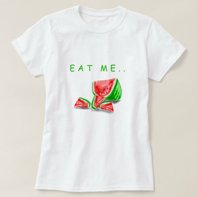 Funny T-Shirt with Watermelon - Custom Text (Design Front)