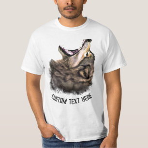 Funny T-Shirt with Wolf and Custom Text