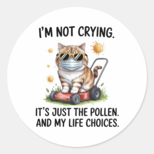 Funny Tabby Cat Allergy Sticker - Pollen & Life Ch