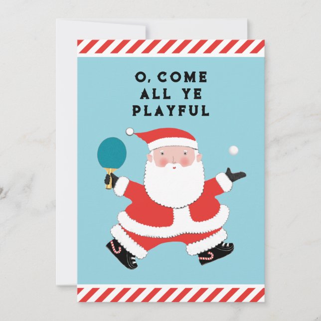Funny Table Tennis Christmas Holiday Card (Front)