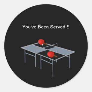 Funny Table Tennis Served,  Classic Round Sticker