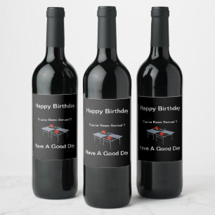 Funny Table Tennis Served,  Wine Label