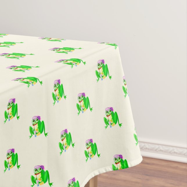 Funny Tablecloth with Happy Frogs - Choose Colours (In Situ)