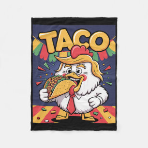 Funny Taco Anti Trump Always Chicken Out Fleece Blanket