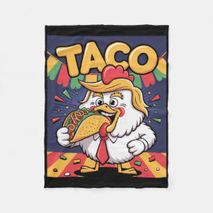 Funny Taco Anti Trump Always Chicken Out Fleece Blanket