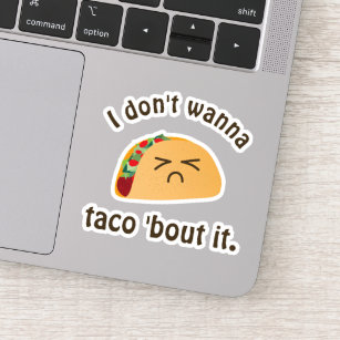 Funny Taco 'Bout It Kawaii Food Cartoon Sad Face