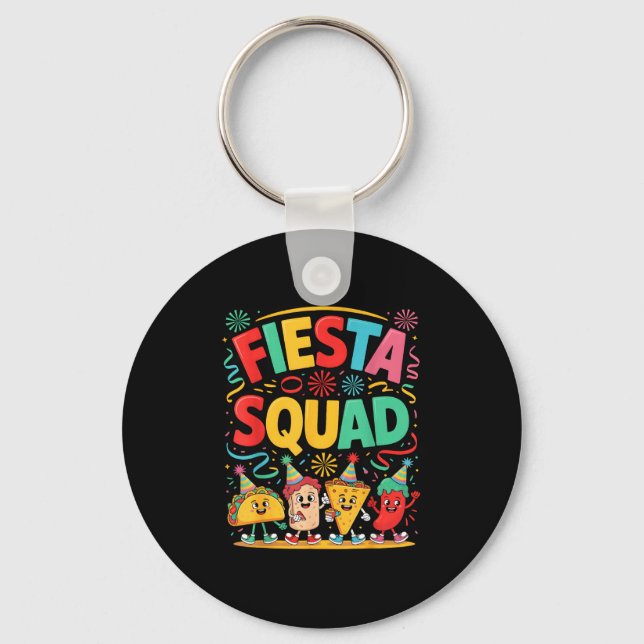 Funny taco fiesta squad cinco de mayo  keychain (Front)