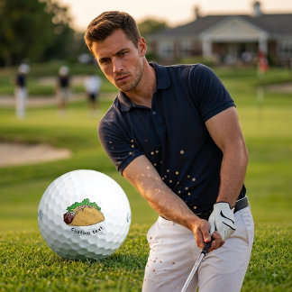 Funny Taco Golf Balls, Custom Food Humour Gift Balls