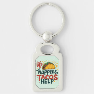 Funny Taco Lover Fiesta Foodie Humour Art  Keychain