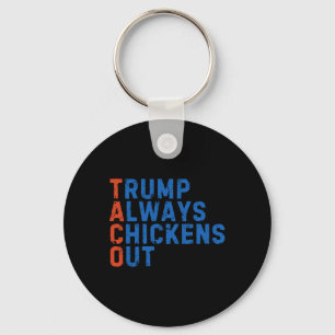 Funny Taco Meme Trump Always Chickens Out Tariff M Keychain
