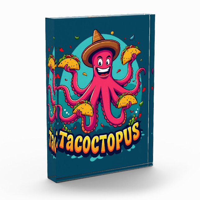 Funny Taco Octopus Cartoon Food Pun Photo Block (Left)