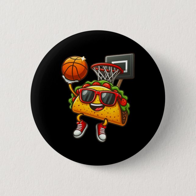 Funny Taco Playing Sketll Mexican Cinco De Mayo Ki 2 Inch Round Button (Front)