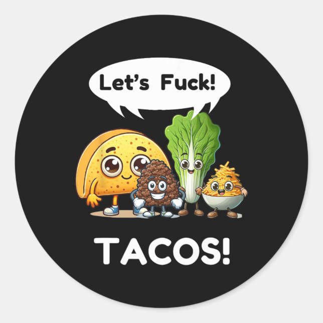 Funny Taco Shirt. Cinco De Mayo1  Classic Round Sticker (Front)