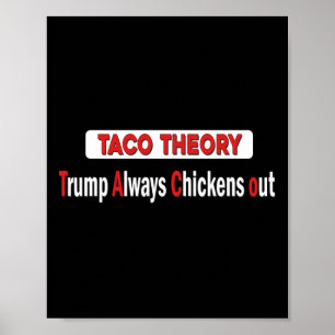 Funny Taco Theory Trumps Always Chicken Out Tacos  Poster