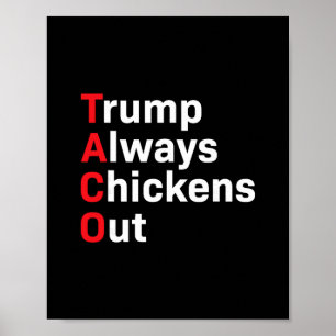 Funny Taco Trump Always Chickens Out Poster