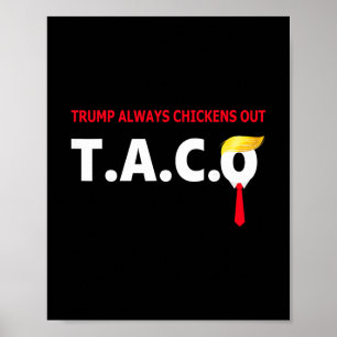 Funny Taco Trump Always Chickens Out T.a.c.o 4  Poster