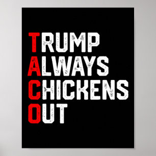 Funny Taco Trump Always Chickens Out Taco Trump  Poster