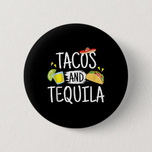 Funny Tacos And Tequila Mexican Sombrero Tank Top  2 Inch Round Button
