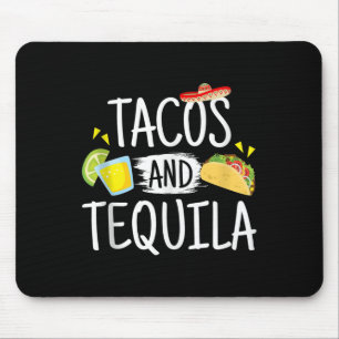 Funny Tacos And Tequila Mexican Sombrero Tank Top Mouse Pad