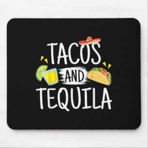 Funny Tacos And Tequila Mexican Sombrero Tee Gift Mouse Pad