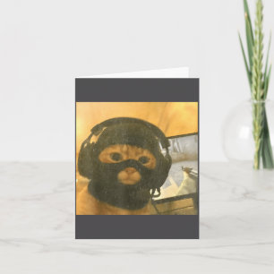 Funny Tactical Gamer Cat Meme Graphic  Card