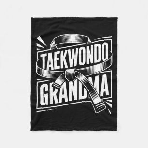Funny Taekwondo Grandma Fleece Blanket