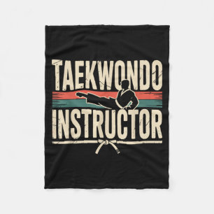 Funny Taekwondo Instructor Fleece Blanket
