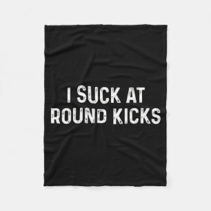 Funny Taekwondo Karate Round Kicks Fleece Blanket