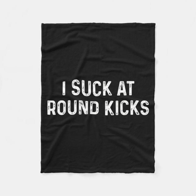 Funny Taekwondo Karate Round Kicks Fleece Blanket (Front)