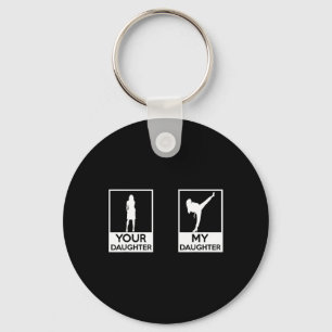Funny Taekwondo Mom Dad Martial Arts Karate-girls Keychain