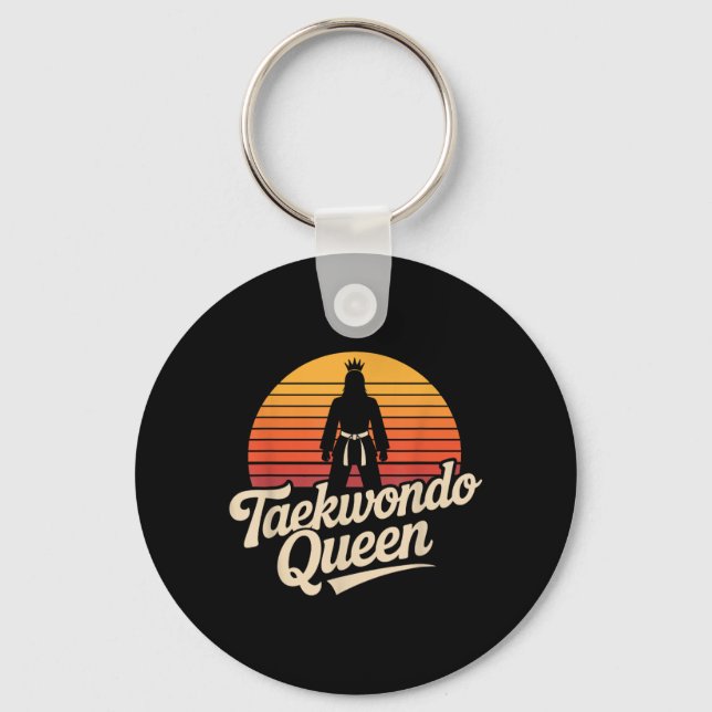 Funny Taekwondo Queen Keychain (Front)
